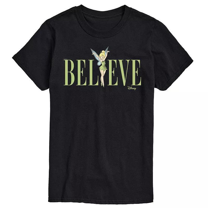 Disney's Tinker Bell Big & Tall Believe Graphic Tee, Men's, Size: 3XL Tall, Black Product Image