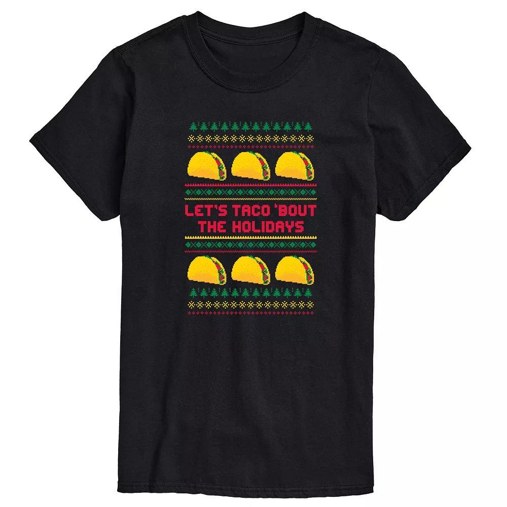 Big & Tall Lets Taco Bout The Holidays Graphic Tee, Men's, Size: 3XL Tall, Black Product Image