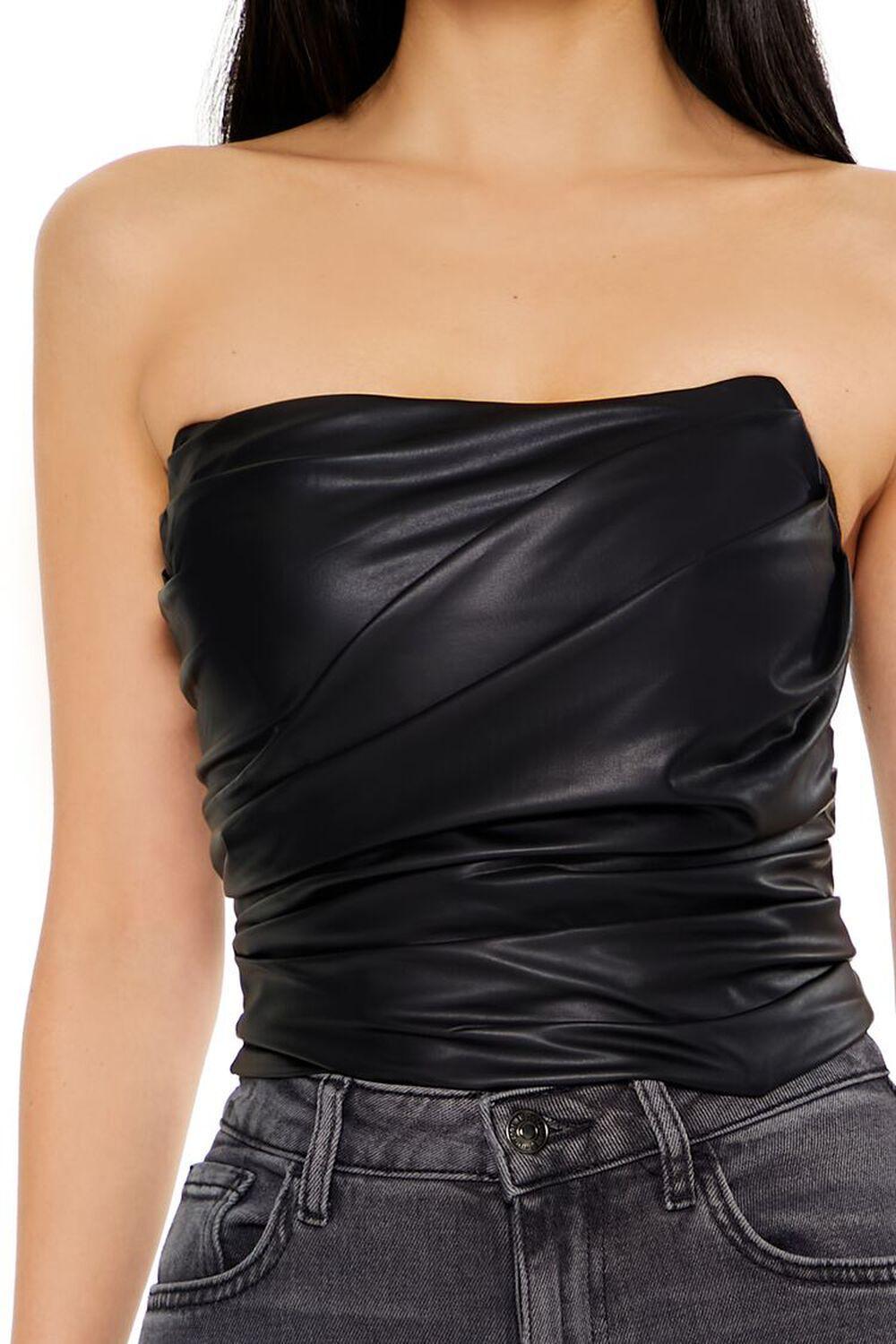 Faux Leather Tube Crop Top | Forever 21 Product Image