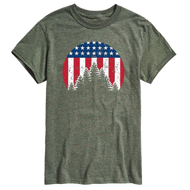 Men's American Outdoor Graphic Tee, Size: Medium, Green Product Image