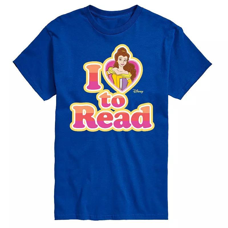 Disney Princess Big & Tall Belle I Love To Read Graphic Tee, Men's, Size: 4XL Tall, Blue Product Image