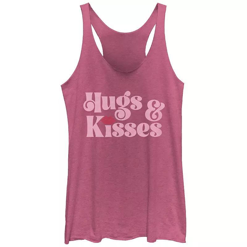 Juniors' Hugs And Kisses Tri-Blend Racerback Graphic Tank Top, Girl's,  Product Image