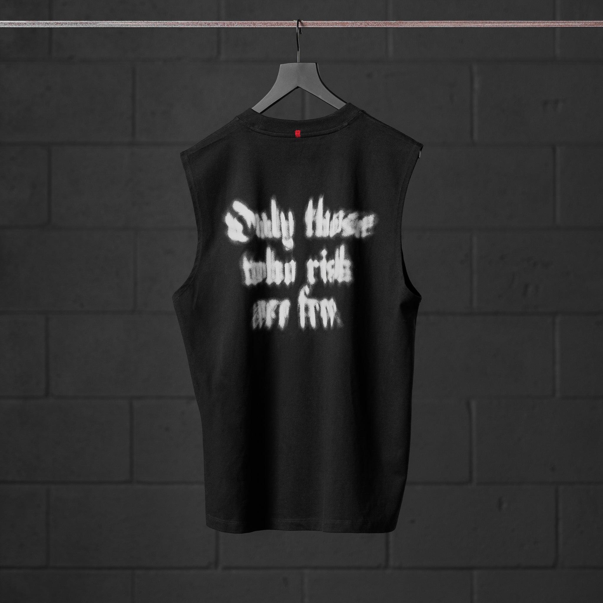 0807. Tech Essential™ Relaxed Cutoff - Black "Chaos Theory" Product Image