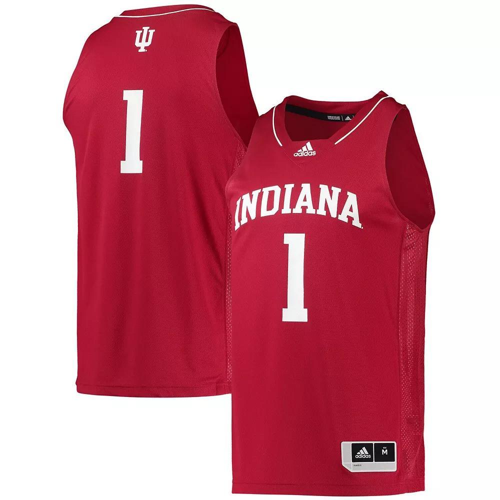 Men's adidas #1 Crimson Indiana Hoosiers Team Swingman Basketball Jersey,  Product Image