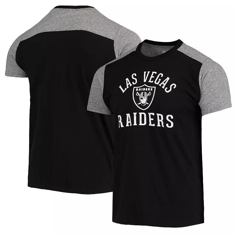 Men's Majestic Threads Black/Gray Las Vegas Raiders Field Goal Slub T-Shirt,  Product Image