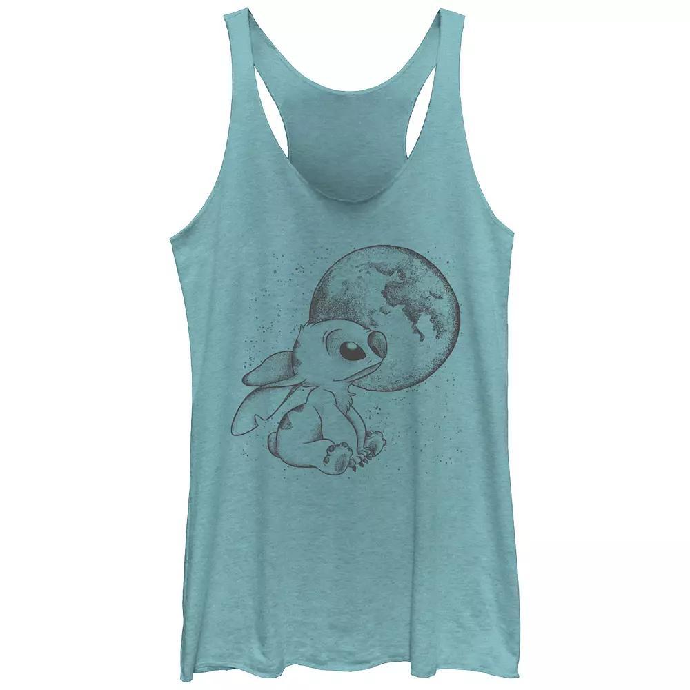 Disney's Lilo & Stitch Looking At The Moon Juniors' Tri-Blend Racerback Tank Top, Girl's,  Product Image