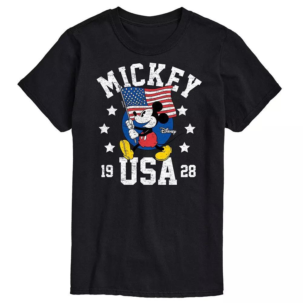 Disney's Mickey Mouse Men's Waving Flag Graphic Tee, Size: Small, Black Product Image