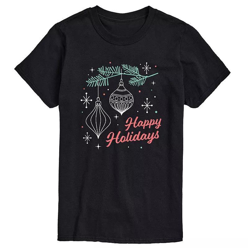 Men's Happy Holidays Retro Tee, Size: Medium, Black Product Image