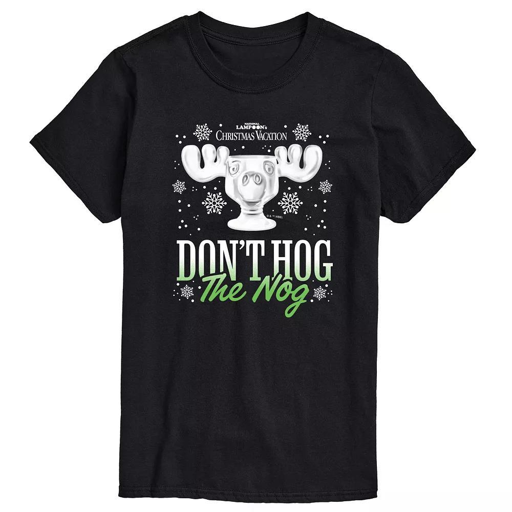 Men's Christmas Vacation Dont Hog The Nog Graphic Tee, Size: XXL, Black Product Image