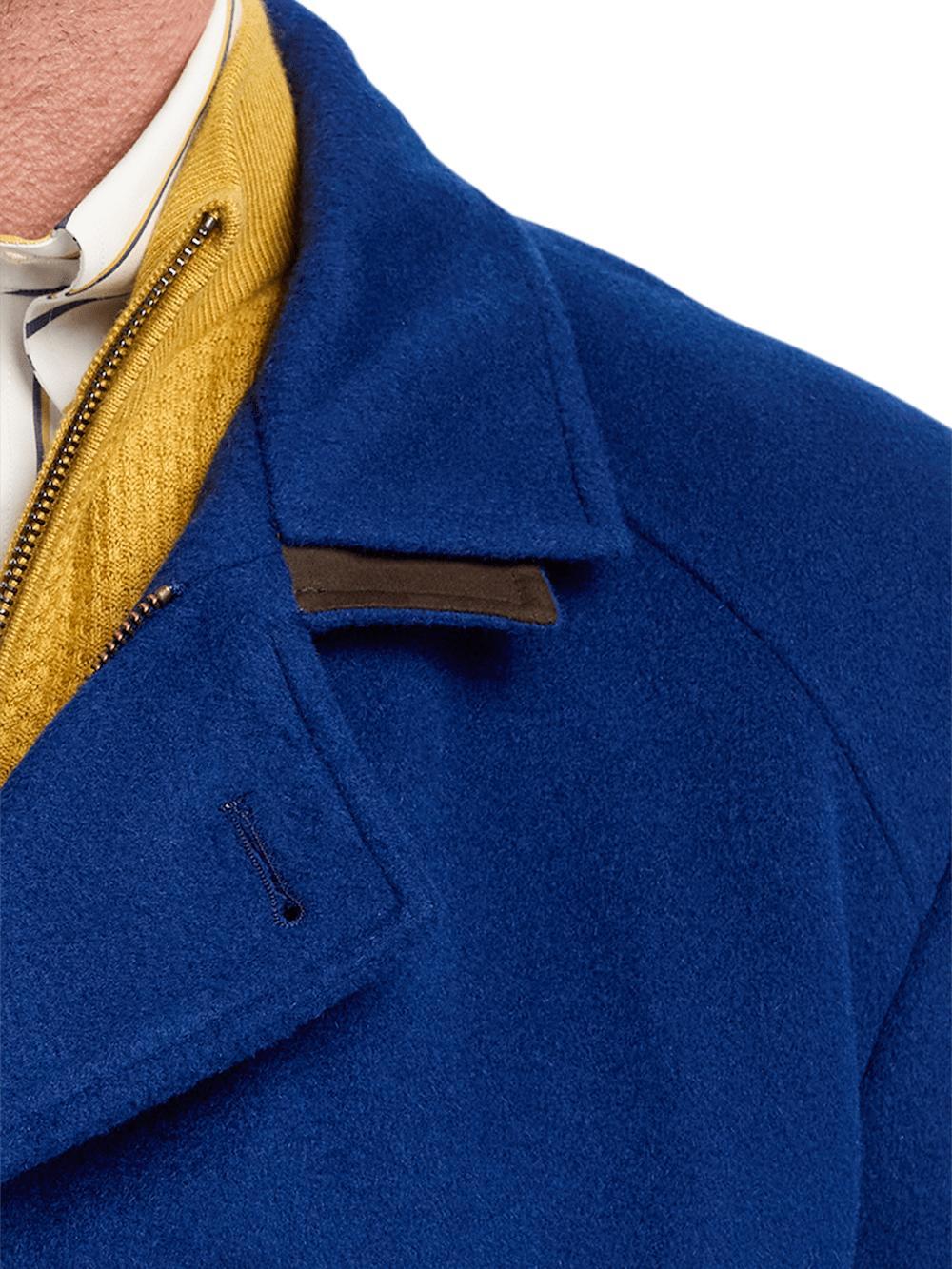 Wool Double Breasted Carcoat - Royal Blue Product Image