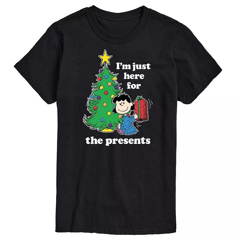 Men's Peanuts Lucy Here For Presents Tee, Size: XS, Gray Product Image