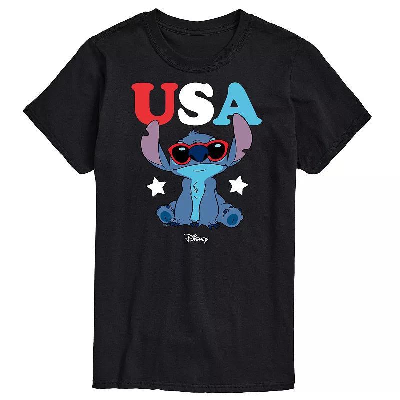 Disney's Lilo & Stitch Big & Tall USA Sunglass Graphic Tee, Men's, Size: XL Tall, Black Product Image