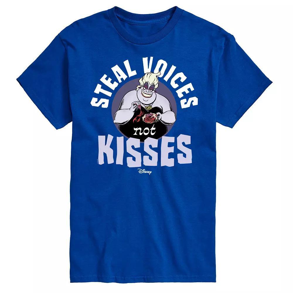 Disney Villains Men's Ursula Steal Voices Not Kisses Graphic Tee, Size: Small, Blue Product Image