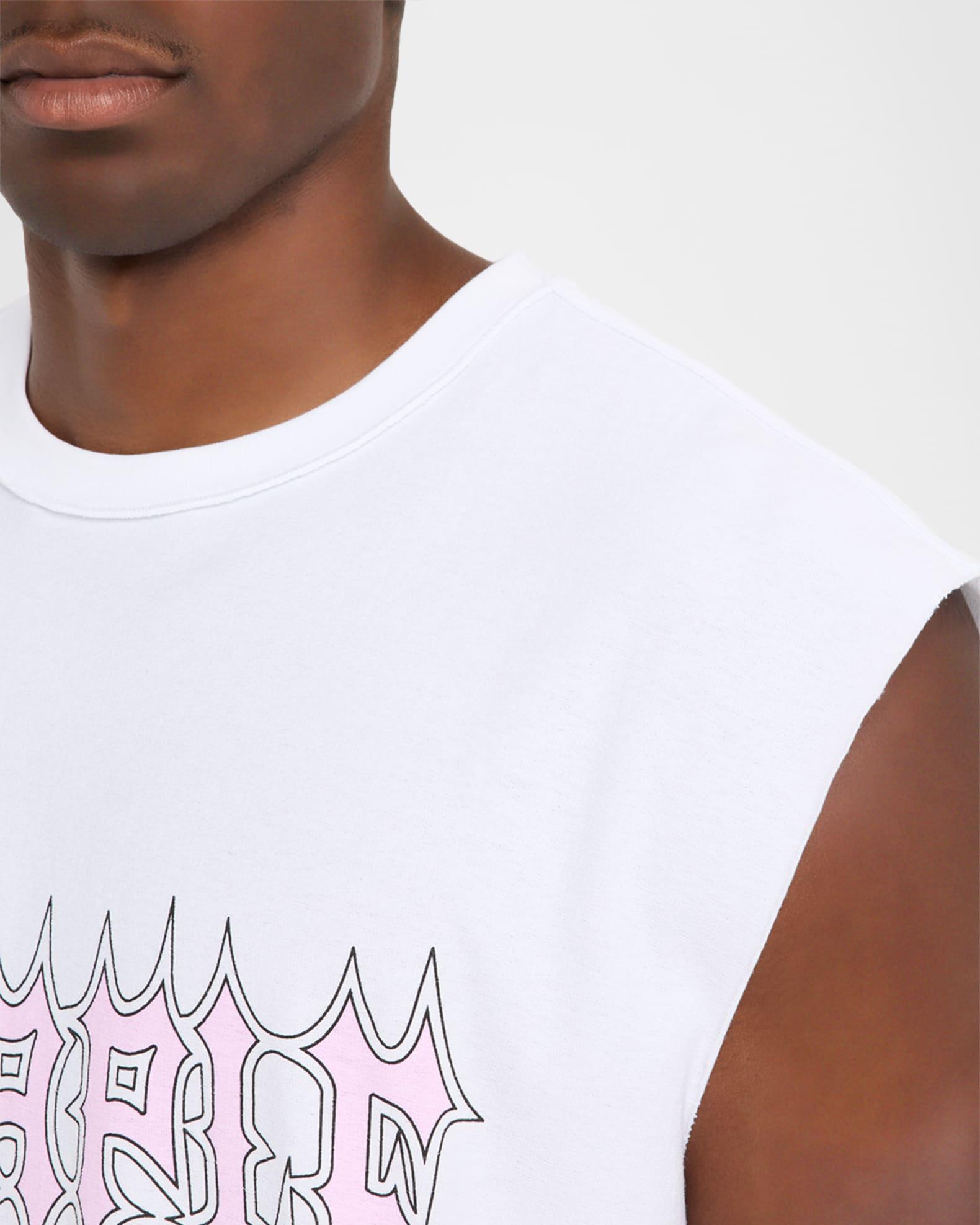 Men's Textured Jersey Sleeveless Logo Graphic T-Shirt Product Image