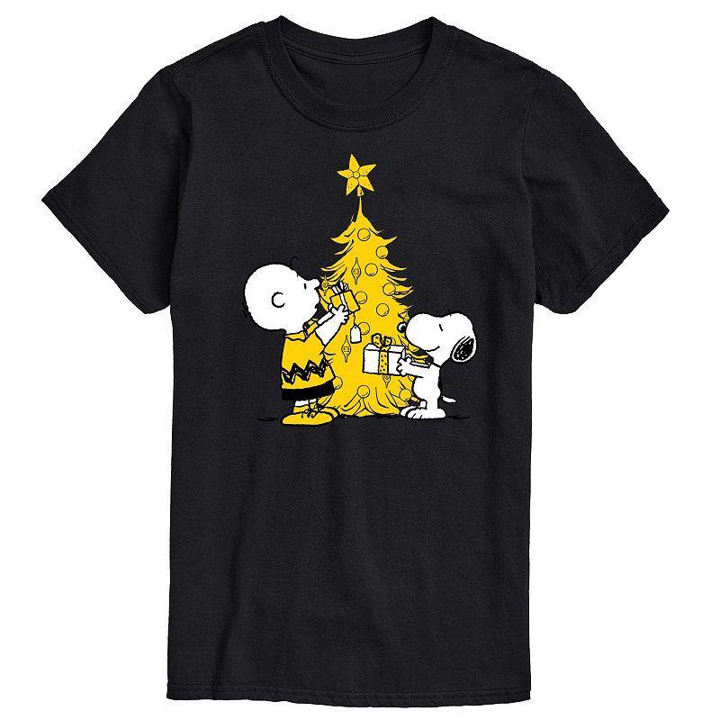 Men's Peanuts Xmas Charlie Snoopy Graphic Tee, Size: Small, Blue Product Image