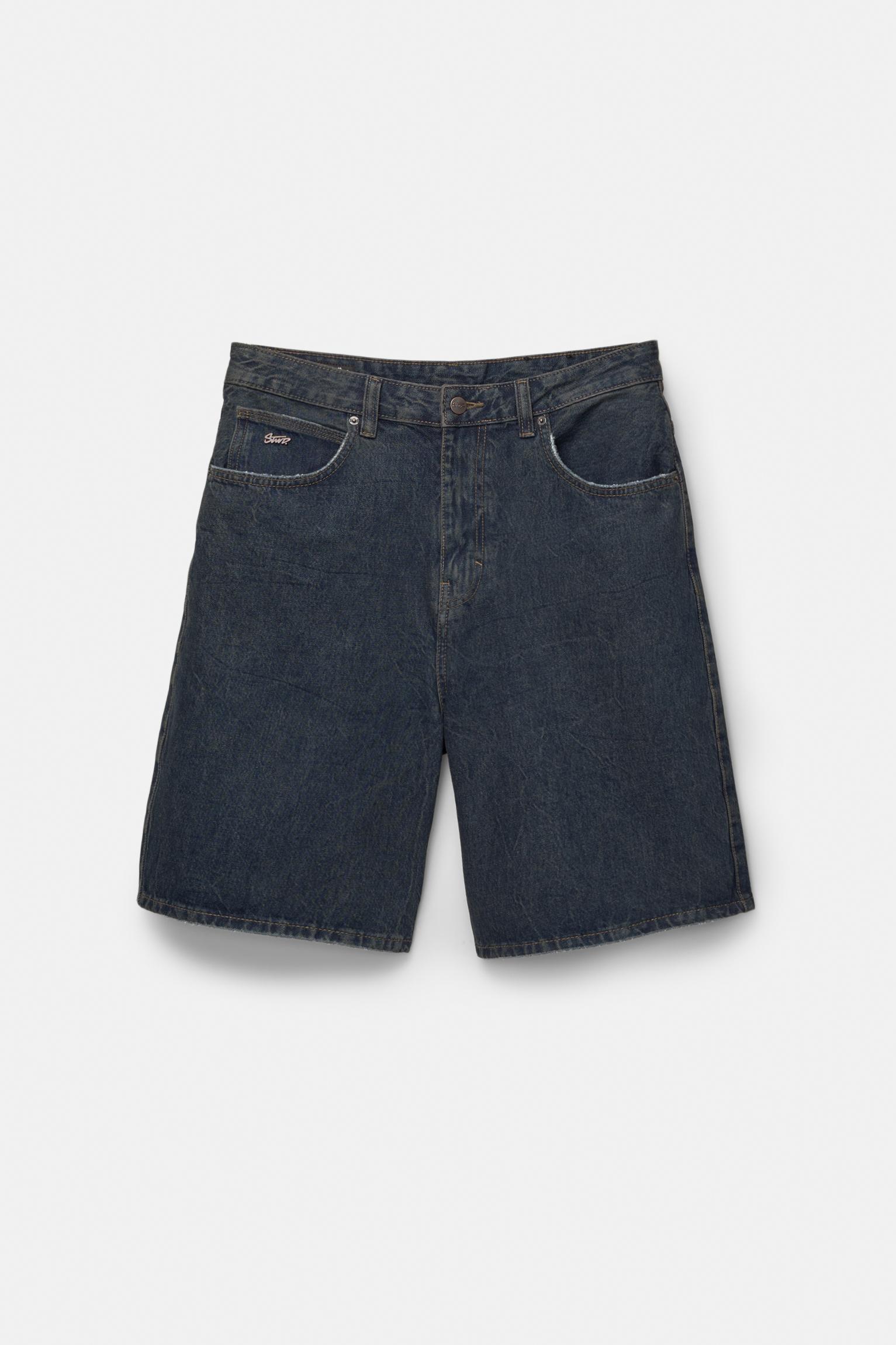 Loose baggy denim Bermuda shorts Product Image