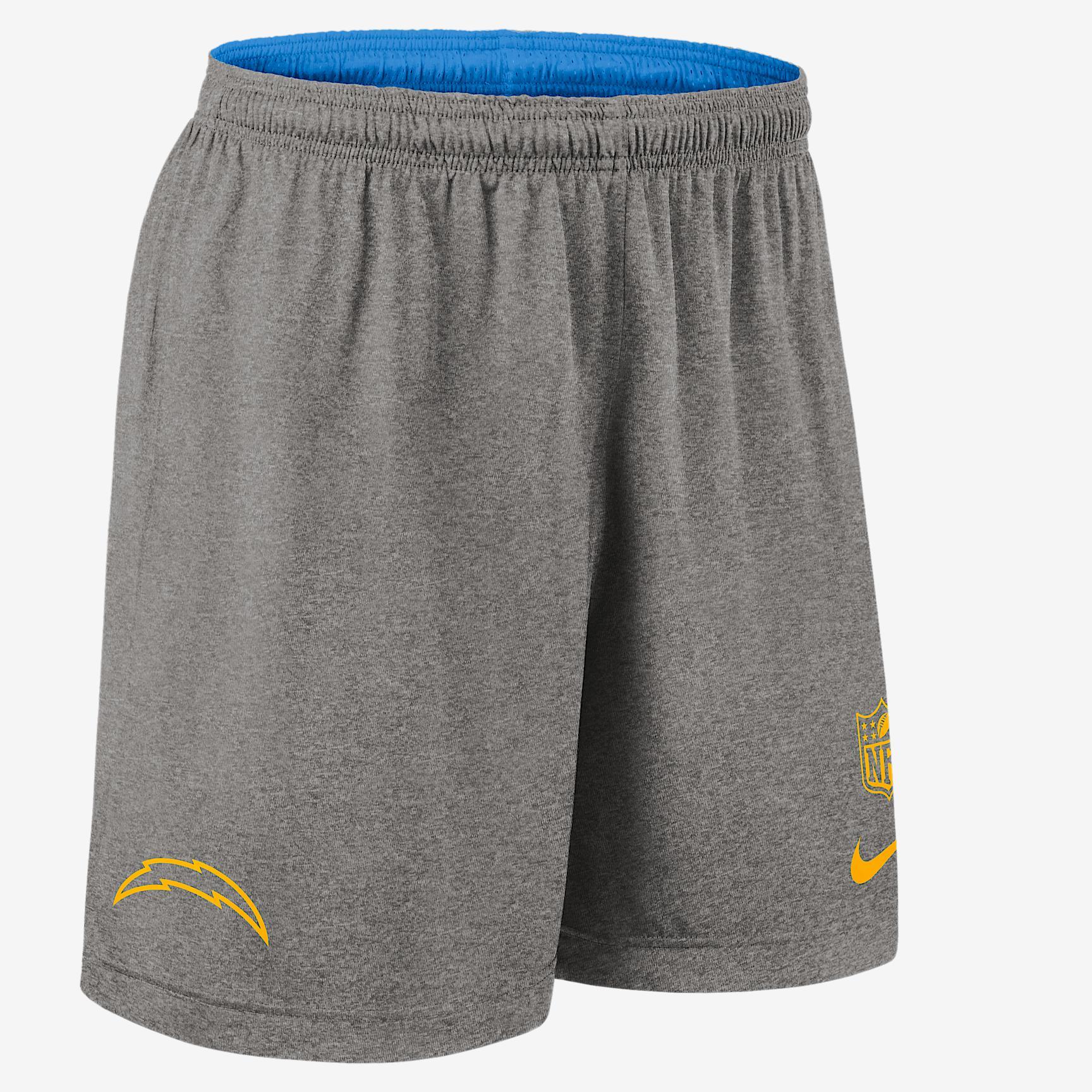Los Angeles Chargers Sideline Reversible Mens Nike Mens Dri-FIT NFL Shorts | 03BF591R97-N9J Product Image