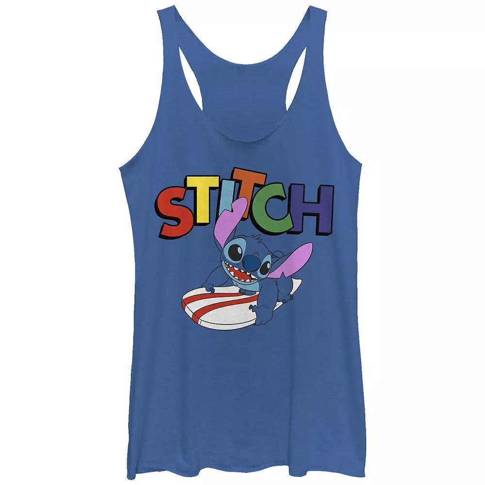 Disney's Lilo & Stitch Surf Stitch Tri-Blend Juniors' Graphic Racerback Tank, Girl's,  Product Image
