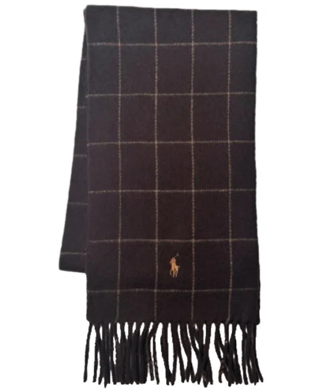 Mens Reversible Wool-Blend Windowpane Scarf Product Image