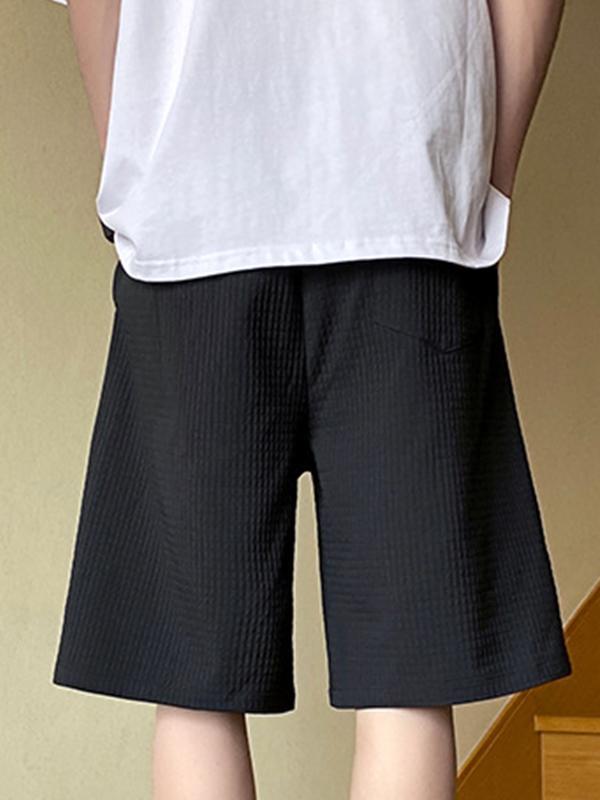 Men's Textured Solid Drawstring Shorts Product Image