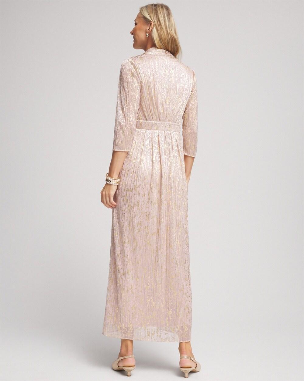 Metallic Pleated Maxi Dress Product Image