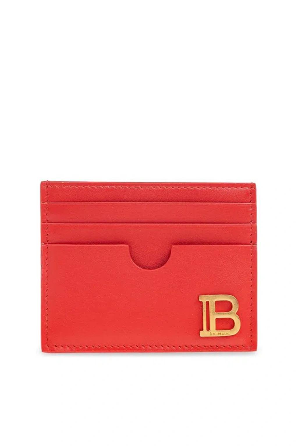 BALMAIN B Logo Cardcase In Red Product Image