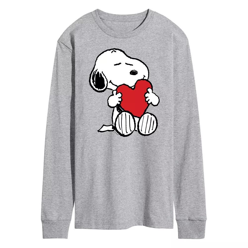Men's Peanuts Hugging Heart Long Sleeve Tee,  Product Image