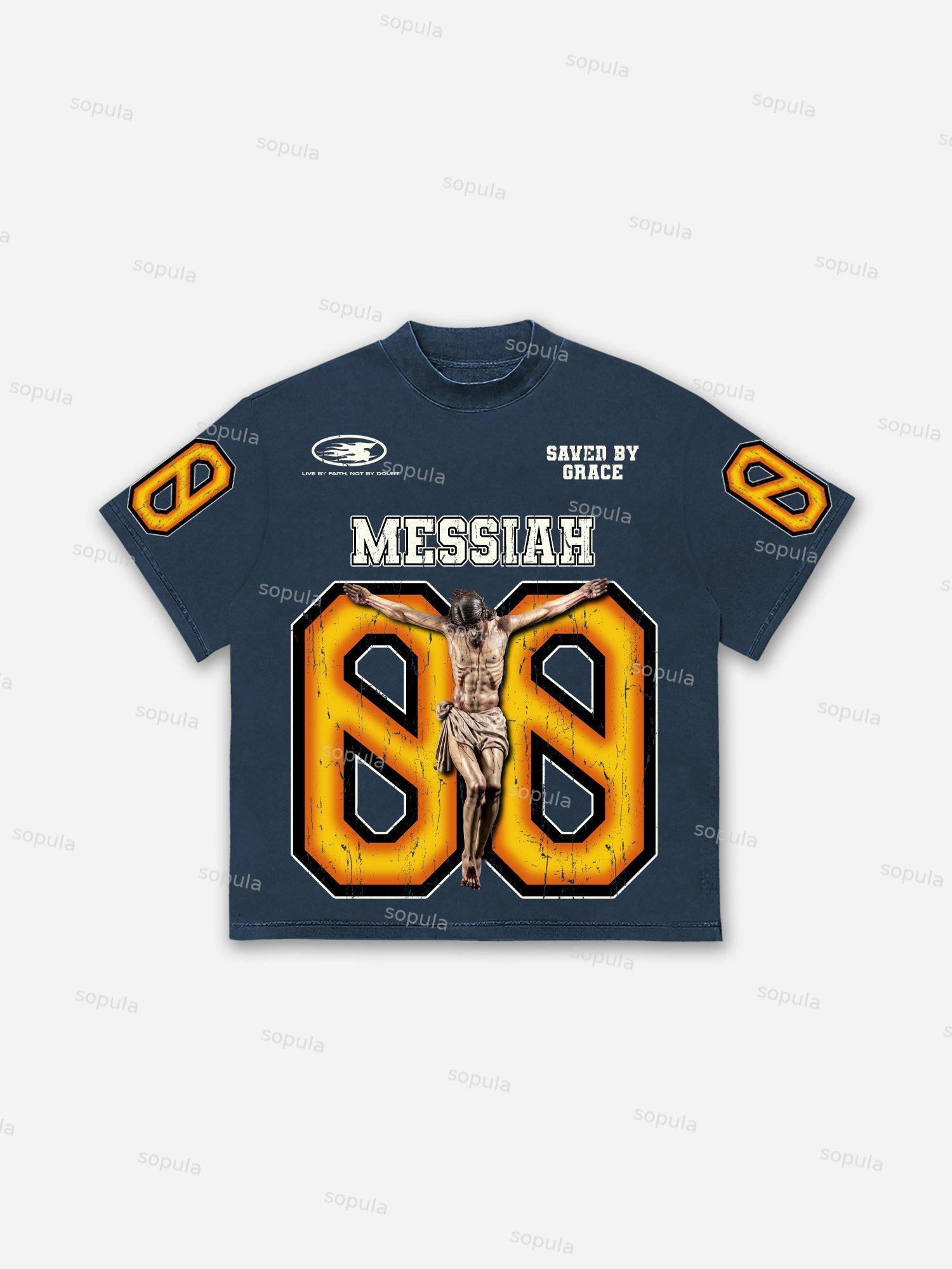 Faith In God Messiah #00 Aged Graphic Cotton T-shirt Product Image