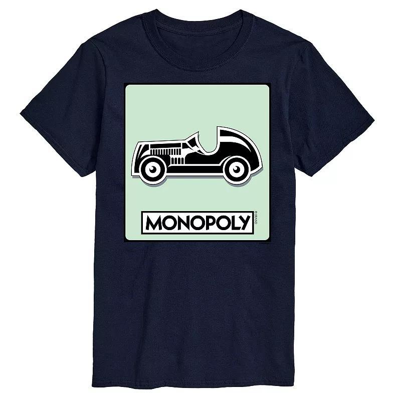 Big & Tall Monopoly Car Game Token Graphic Tee, Mens Heather Grey Product Image