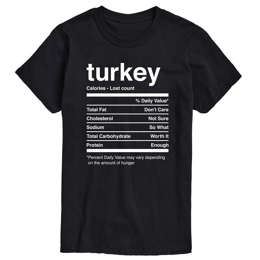 Big & Tall Turkey Facts Tee, Men's,  Product Image