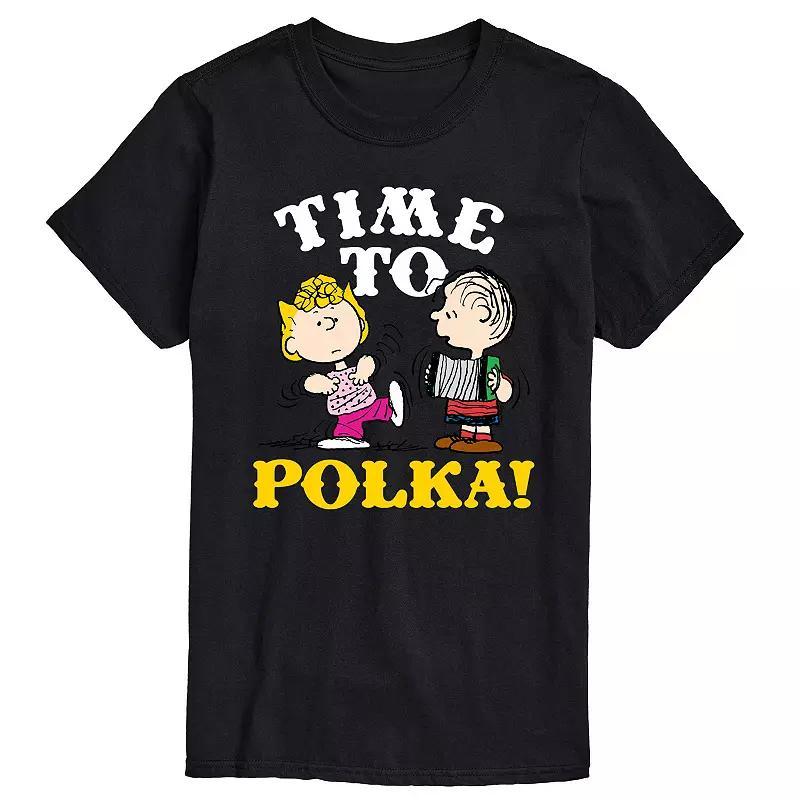 Men's Peanuts Time To Polka Graphic Tee, Size: Large, Gray Product Image