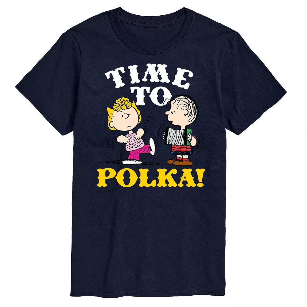 Men's Peanuts Time To Polka Graphic Tee, Size: Large, Gray Product Image