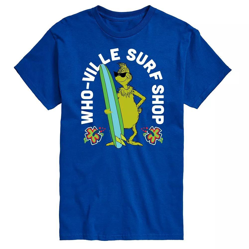 Big & Tall Dr. Seuss The Grinch Whoville Surf Shop Graphic Tee, Men's, Size: 4XL Tall, Blue Product Image