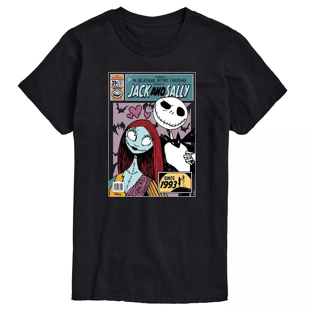 Disney's The Nightmare Before Christmas Jack & Sally Big & Tall Comic Cover Graphic Tee, Men's,  Product Image