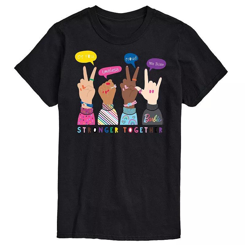 Men's Barbie Pride Doodle Hands Graphic Tee, Size: XL, Black Product Image