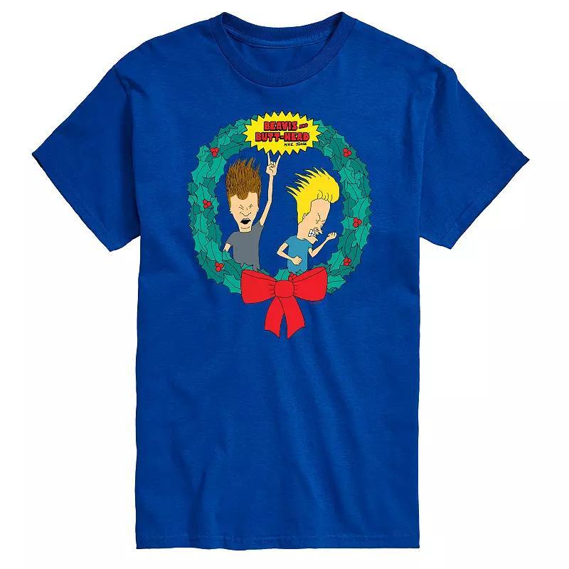 Men's Beavis And Butthead Rockin' Wreath Tee, Size: XS, Black Product Image