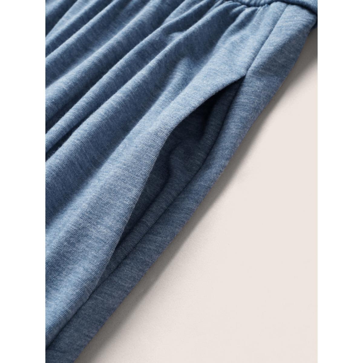 Plus Size Solid Ruffle Layered Hem Drawstring Cami Dress Stone Women Casual Non V-neck Sleeveless Curvy Midi Dress BloomChic 18-20/2X Product Image