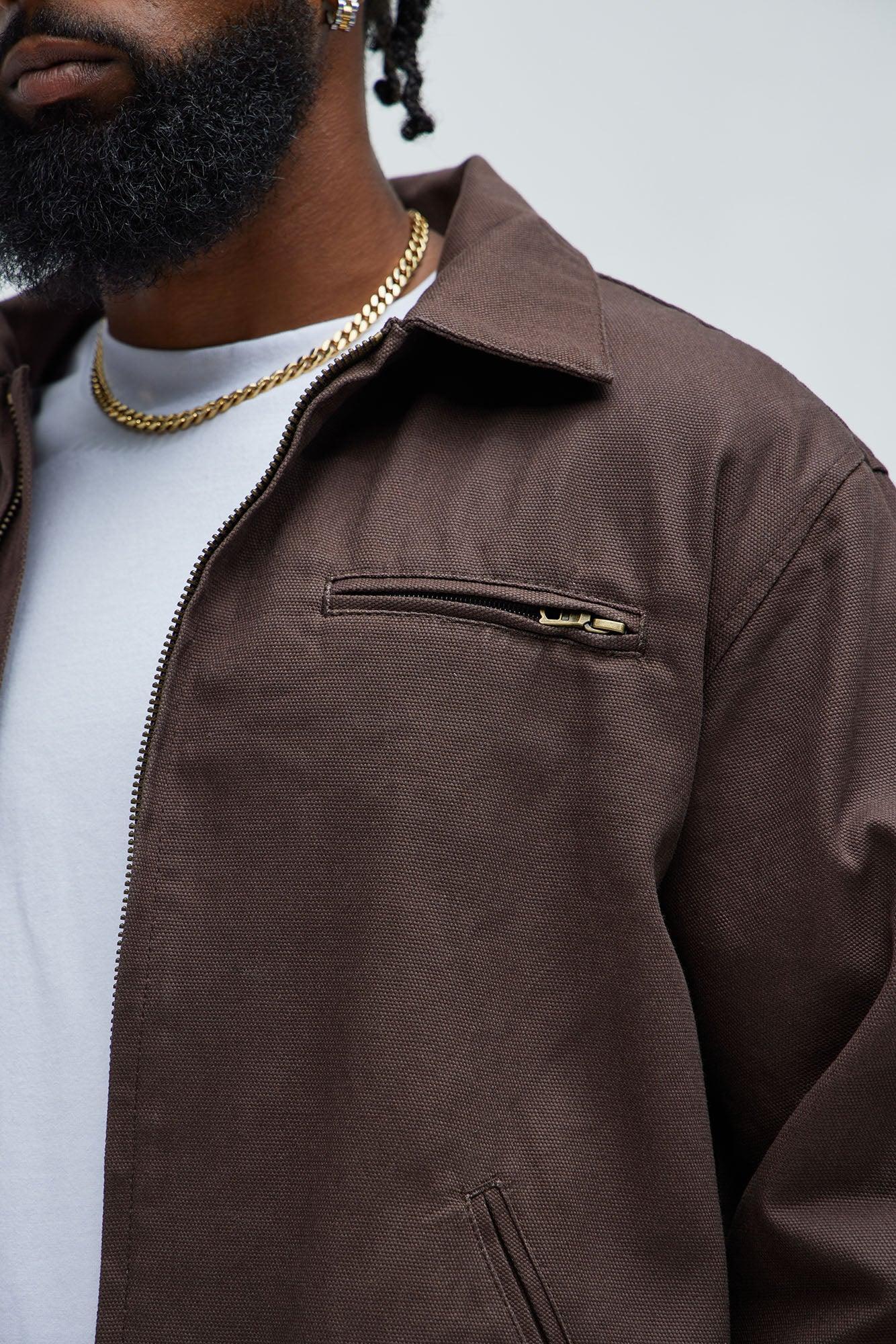 Alexander Utility Canvas Zip Work Jacket - Brown Product Image