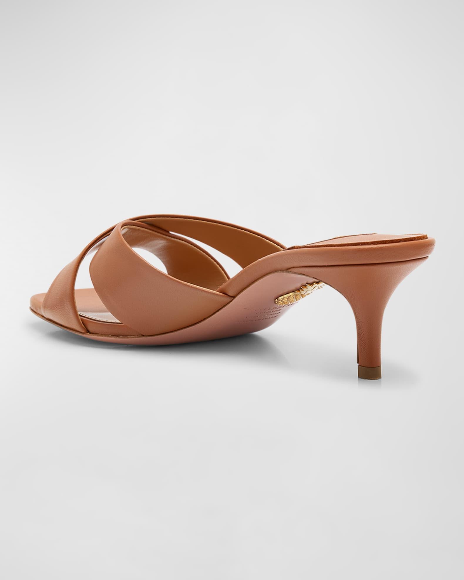 Divine Leather Crisscross Mule Sandals Product Image