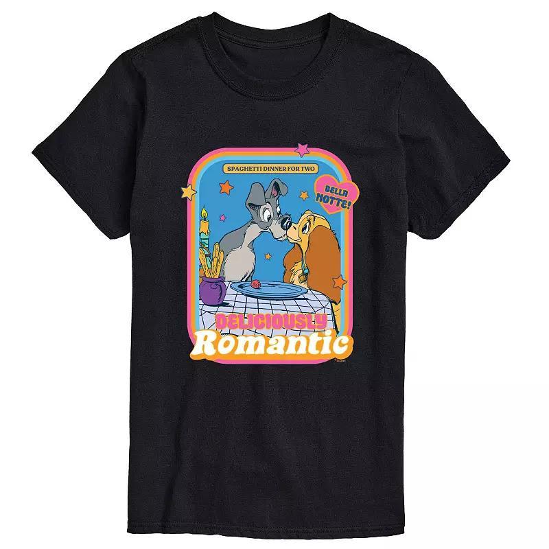 Disney's Lady and the Tramp Men's Romantic Graphic Tee, Size: XS, Black Product Image