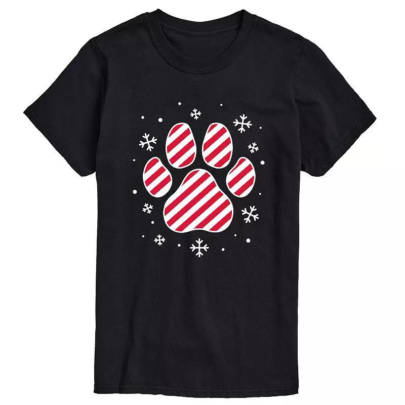 Big & Tall Candy Cane Paw Print Tee, Mens Product Image