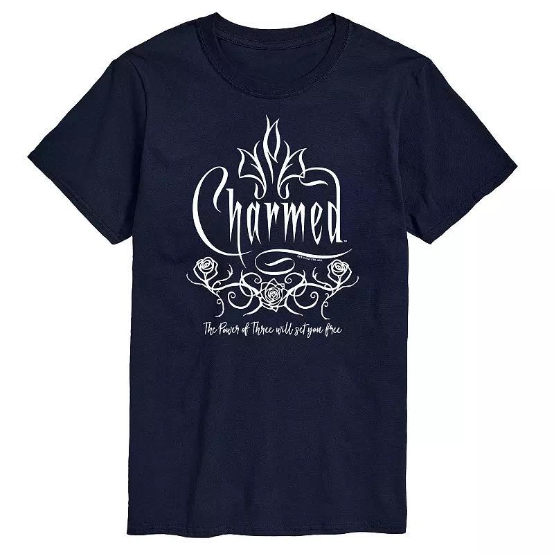 Big & Tall Charmed Roses Graphic Tee, Mens Blue Product Image