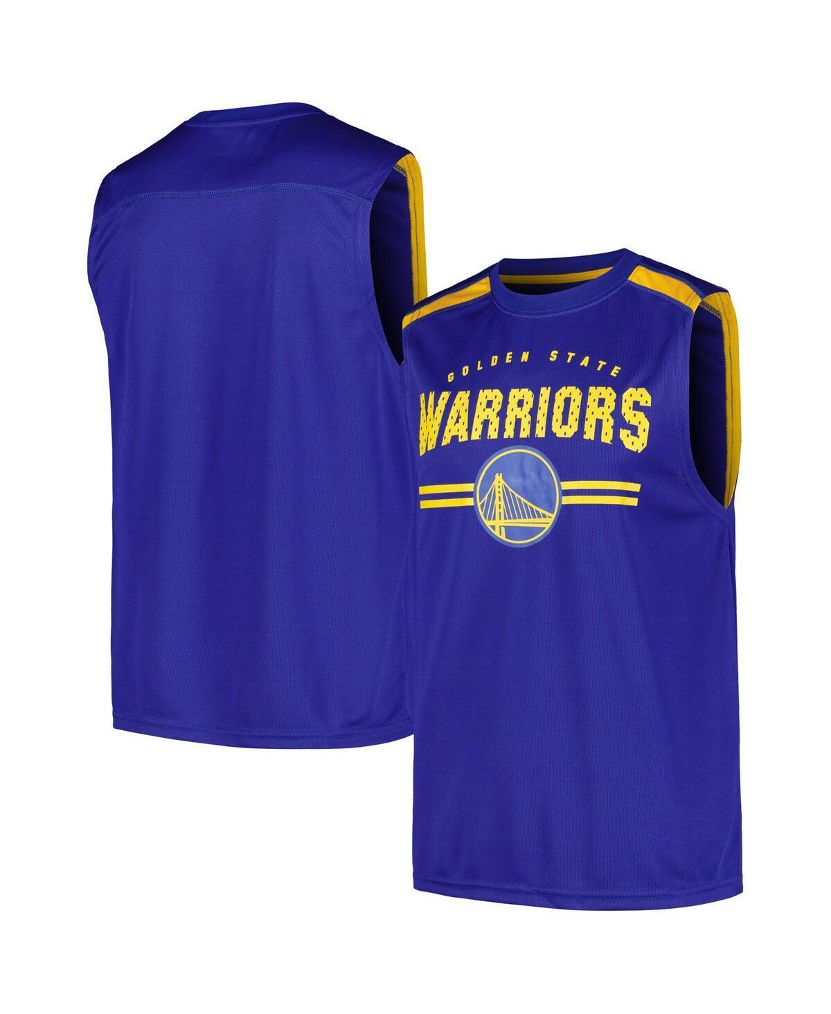 Mens Fanatics Royal Golden State Warriors Birdseye Muscle Tank Top Product Image