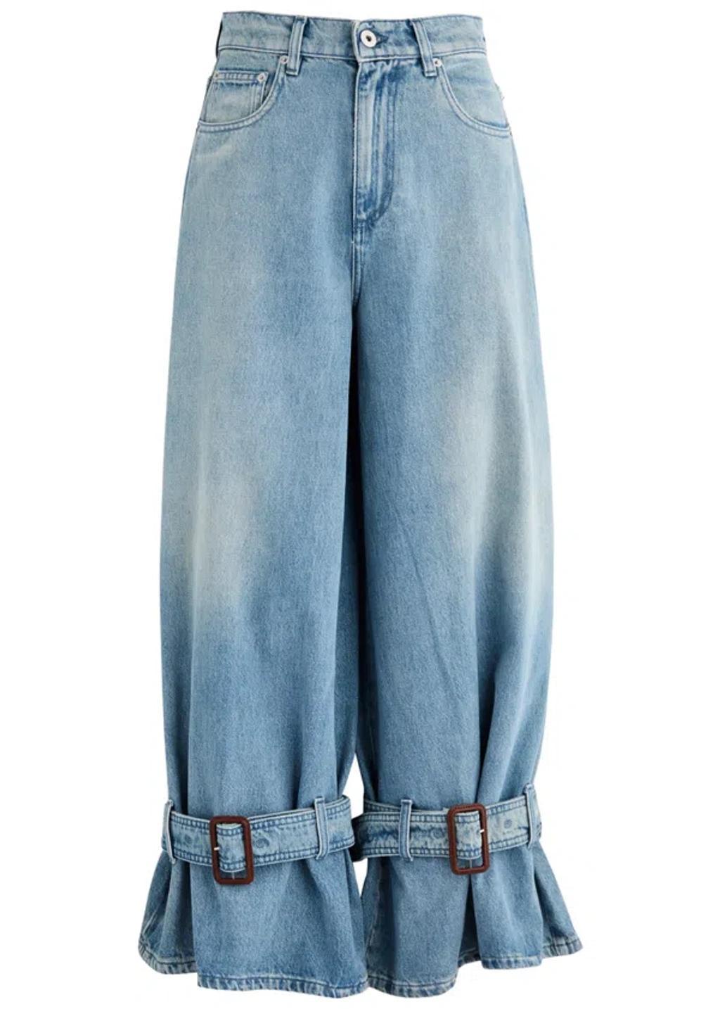 JW ANDERSON Buckled Barrel-leg Jeans In Blue Product Image