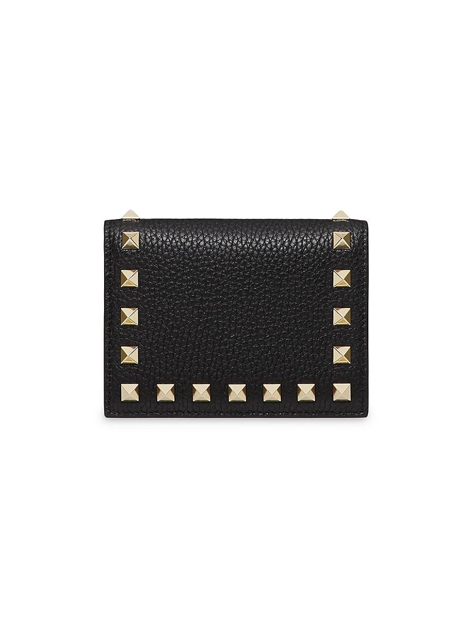 Womens Small Rockstud Grainy Calfskin Wallet Product Image