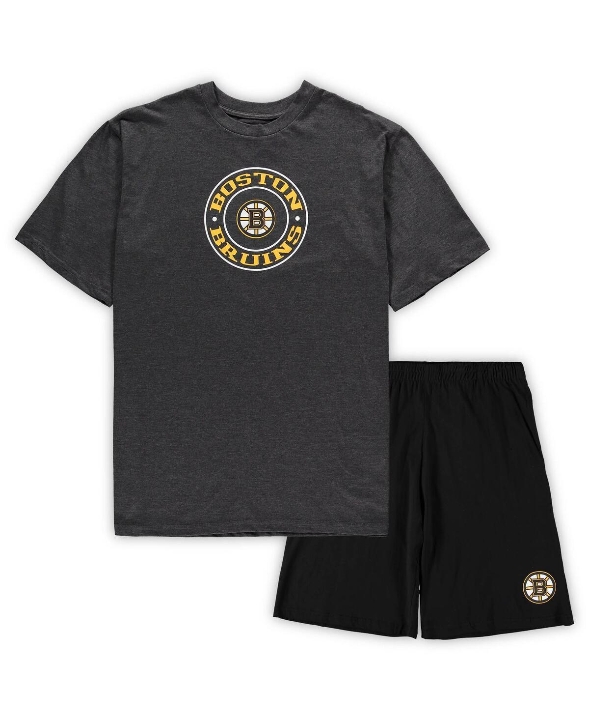 Mens Concepts Sport /Heathered Charcoal Boston Bruins Big & Tall T-Shirt & Shorts Sleep Set Product Image