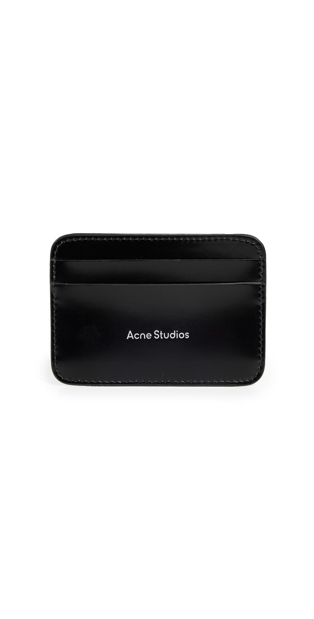 ACNE STUDIOS Black Leather Card Holder In 900 Black Product Image