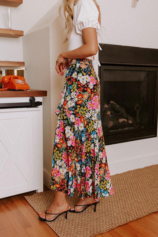 Only Sunshine Floral Skirt In Black Product Image