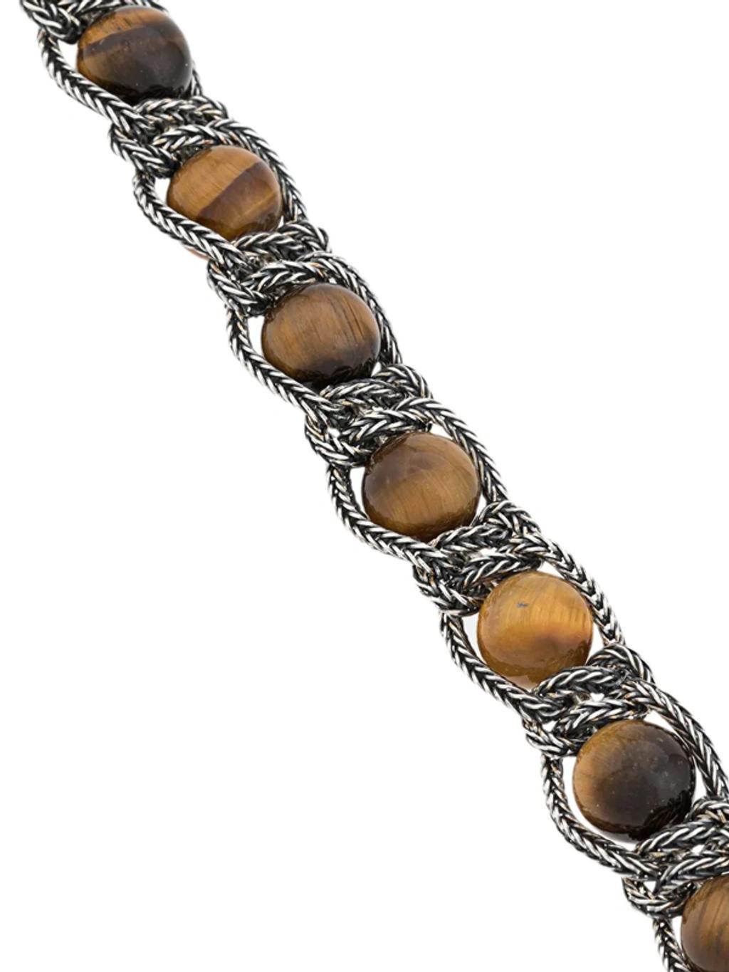 EMANUELE BICOCCHI Beaded Chain Bracelet In Brown Product Image