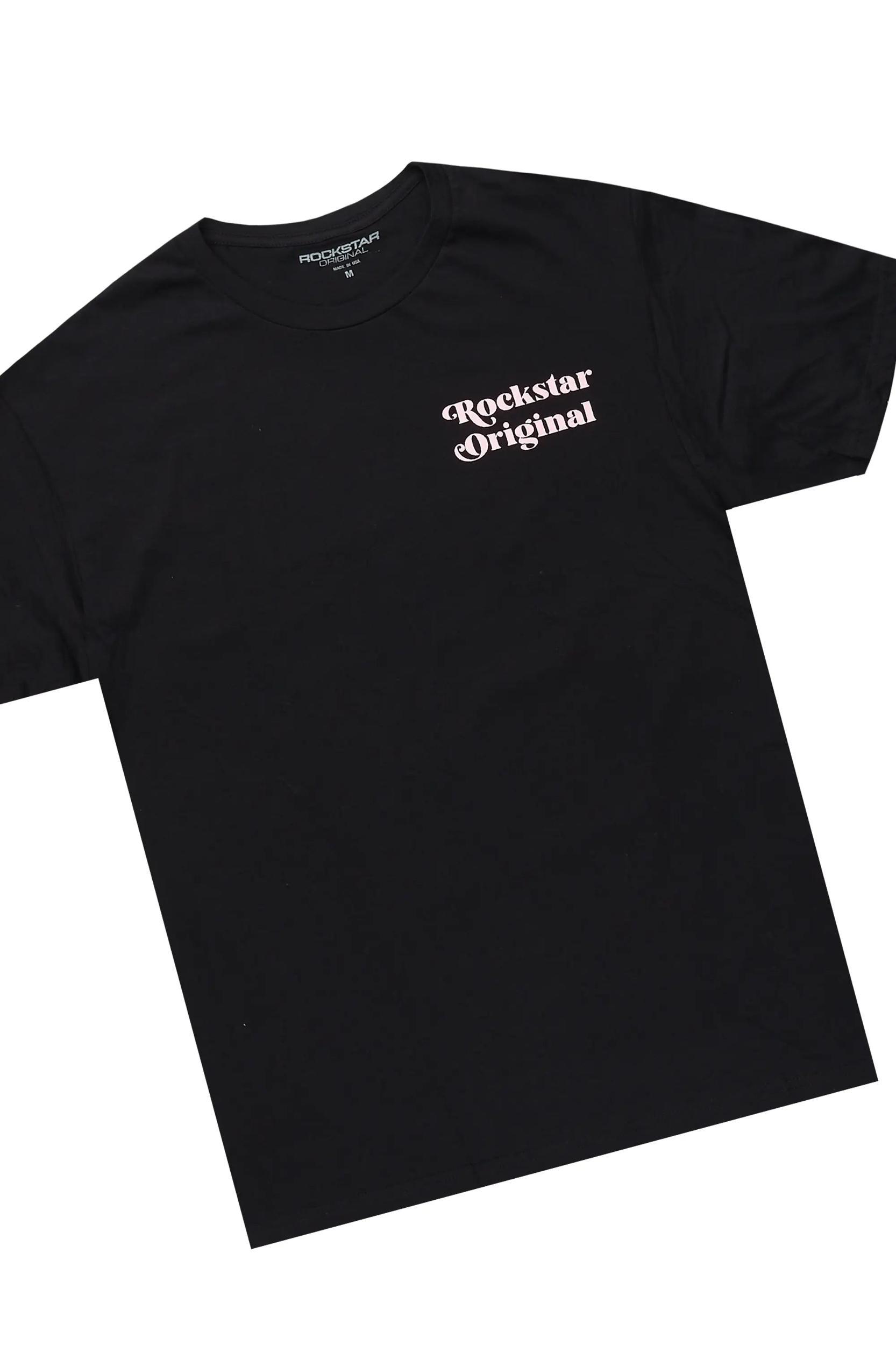 Diamo Black T-Shirt/Slim Fit Jean Set Male Product Image